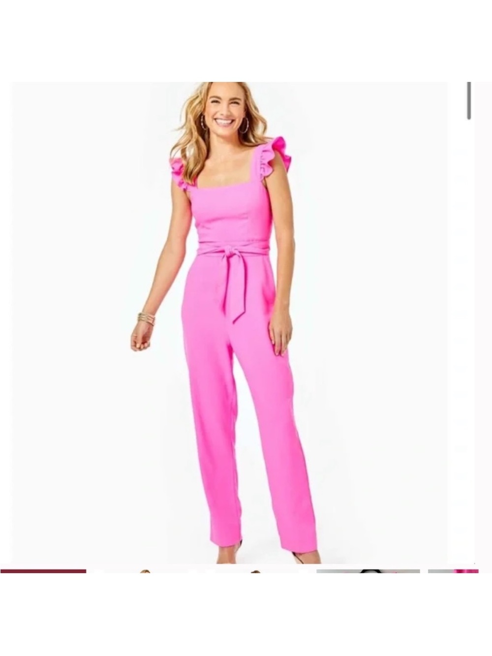 Lilly Pulitzer Eppley Jumpsuit in Color Prosecco Pink -16